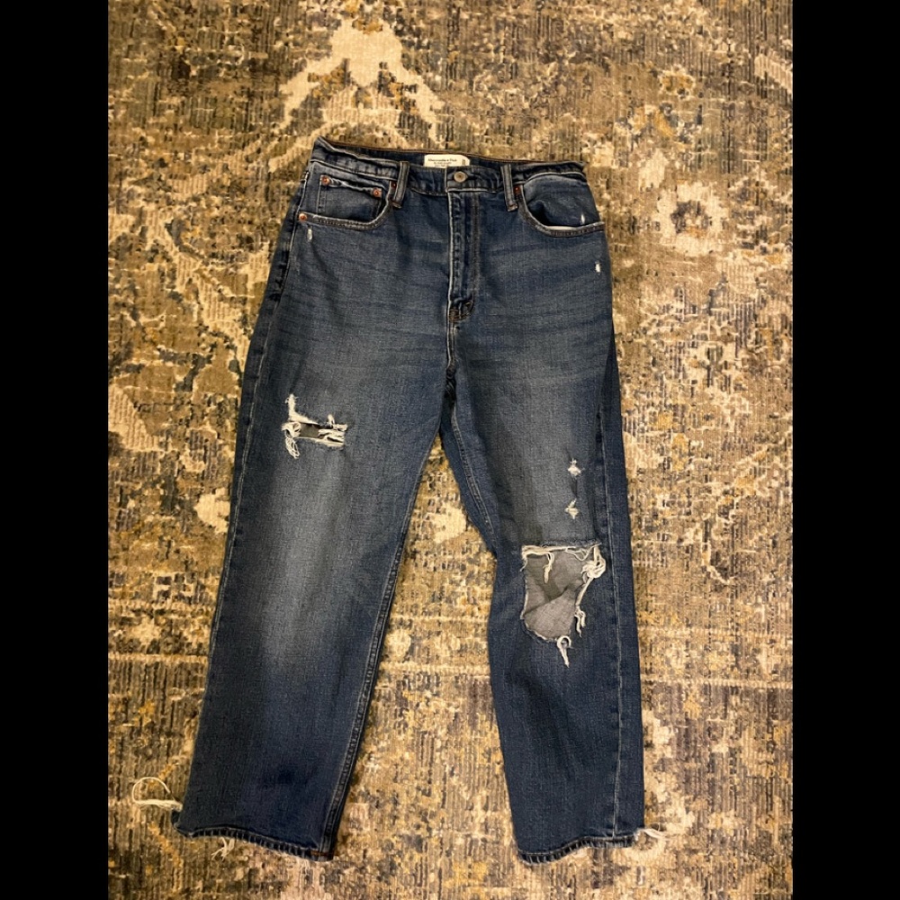 Abercrombie ankle straight ultra high rise